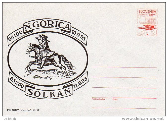 SLOVENIA 1993 8.00 T.  Commemorative Postal Stationery Envelope On Grey Paper, Unused.  Michel U4a - Eslovenia