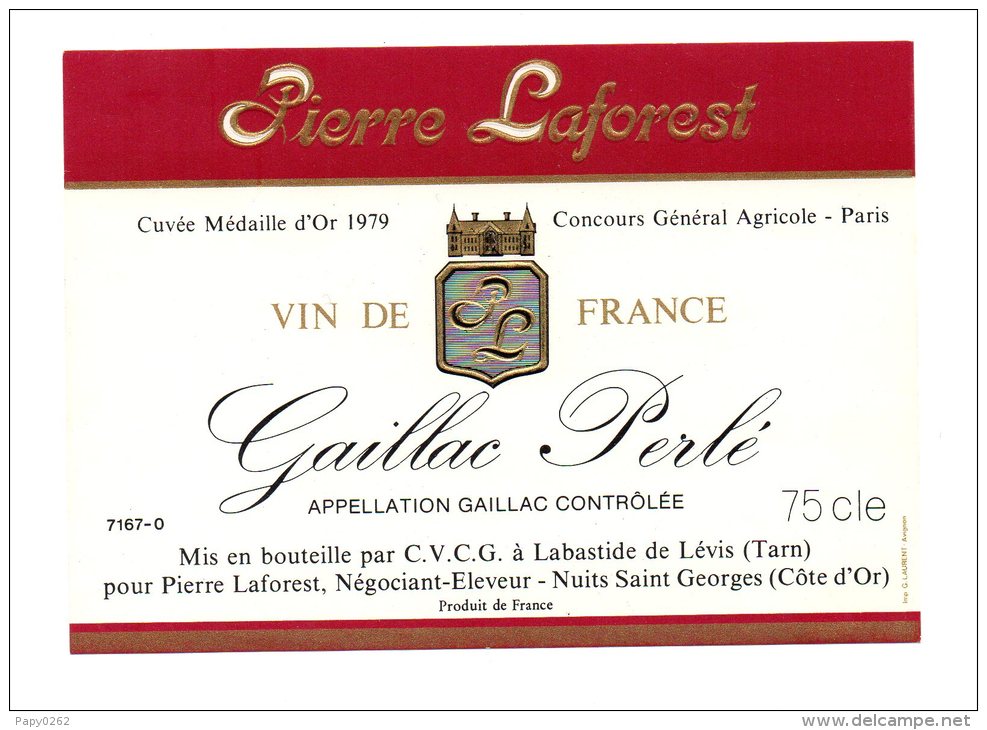 150F) PIERRE LAFOREST - 1979 - GAILLAC PERLE - Other & Unclassified