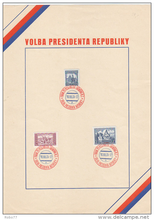 Czechoslovakia, Commemorative Letter, Paper, Cover, Stamp, Sheet. Volba Prezidenta Republiky.  (B05037) - Nuevos