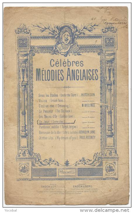 Partition, Célébres Mélodies Anglaises, Enoch & Cie Editeurs, Frais Fr:1.60€ - Partitions Musicales Anciennes