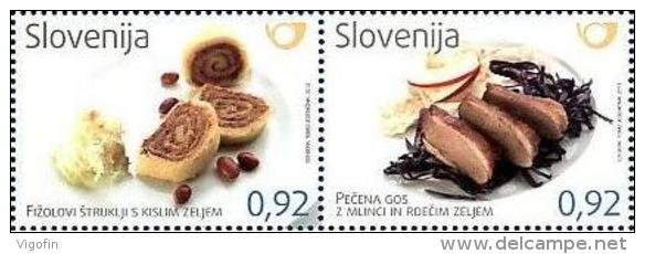 SI 2013-1038-9 GASTRONOMIA, SLOVENIA, 1 X 2v, MNH - Alimentazione