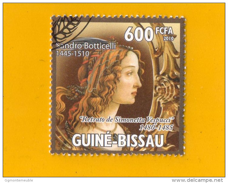 GUINEE  -  BISSAU ,,,  SANDRO  BOTTICELLI    (  1445  //  1510  ) ,,, **  600   FCFA **  POSTE 2010 ,, TBE - Guinea-Bissau