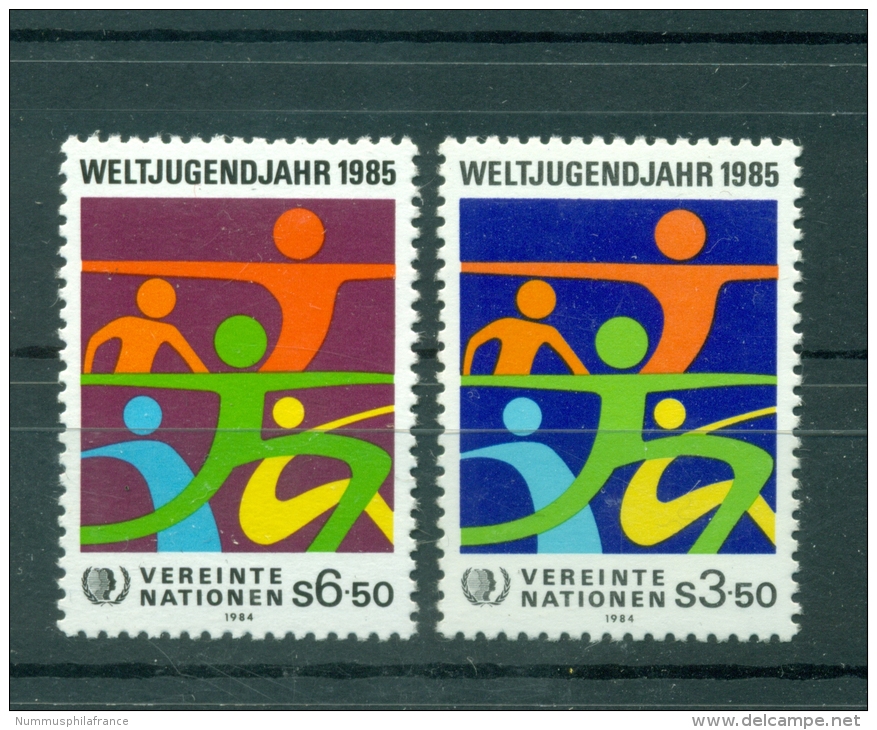 Nations Unies Vienne 1984 - Y & T N. 45/46 - Année International De La Jeunesse - Ungebraucht