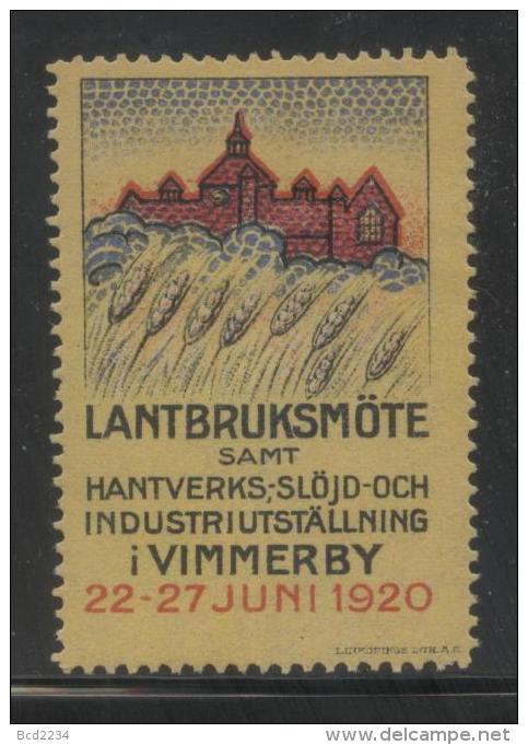 SWEDEN 1920 VIMMERBY AGRICULTURAL TRADE HANDCRAFT & INDUSTRY EXPO HM POSTER STAMP CINDERELLA ERINOPHILATELIE - Neufs