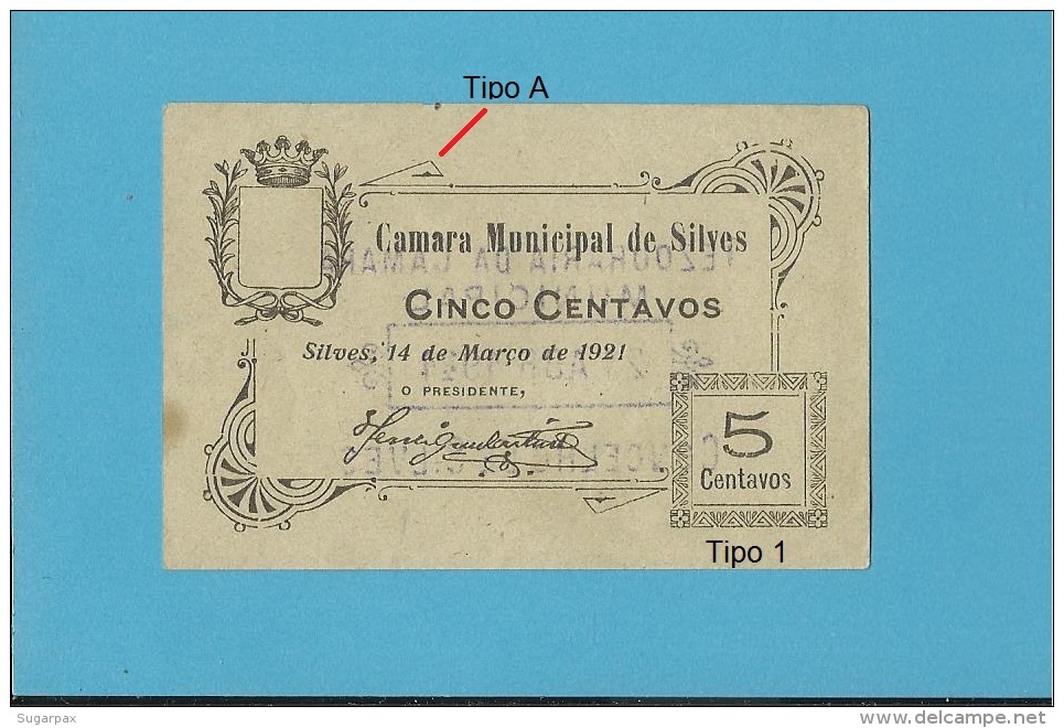 SILVES - ESCASSA - CÉDULA De 5 CENTAVOS - M.A. 2131 - 14.03.1921 - PORTUGAL - EMERGENCY PAPER MONEY - NOTGELD - Portugal