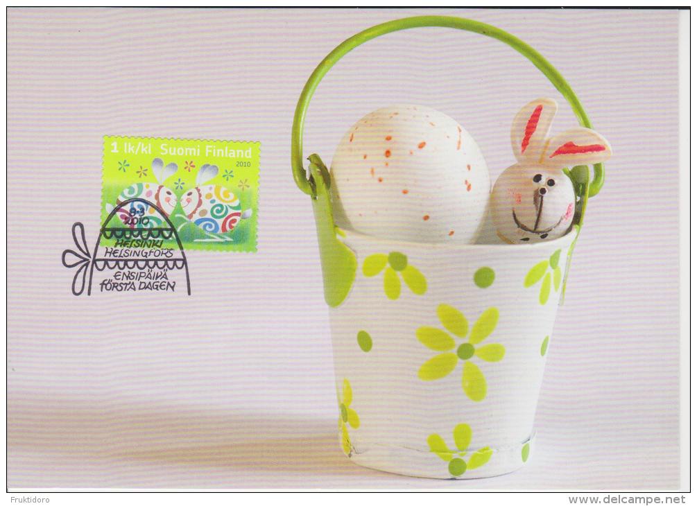 Finland Maximum Card Mi 2013 Easter - Eggs - Rabbit 2010 - Entiers Postaux