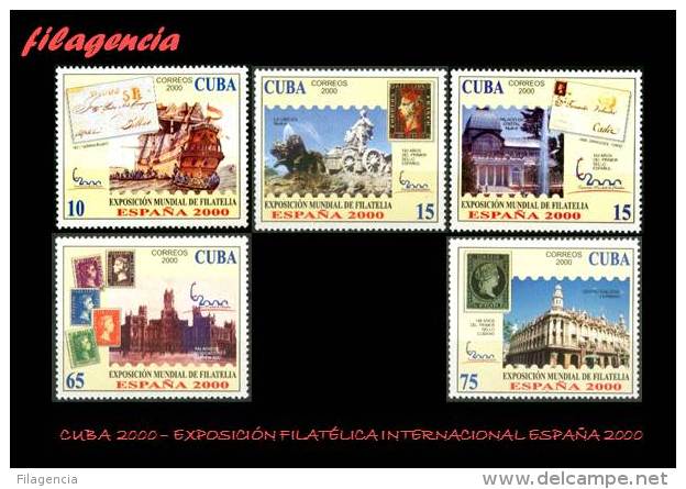 AMERICA. CUBA MINT. 2000 EXPOSICIÓN FILATÉLICA ESPAÑA 2000. SELLO EN SELLO - Ungebraucht