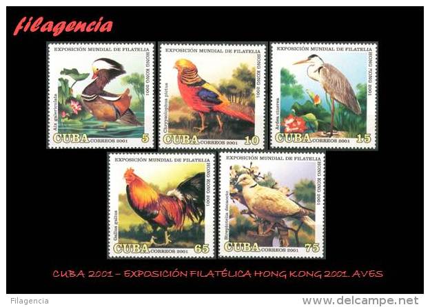 AMERICA. CUBA MINT. 2001 EXPOSICIÓN FILATÉLICA HONG KONG 2001. FAUNA. AVES ASIÁTICAS - Unused Stamps