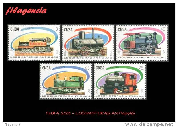 AMERICA. CUBA MINT. 2001 LOCOMOTORAS ANTIGUAS. TRENES - Neufs