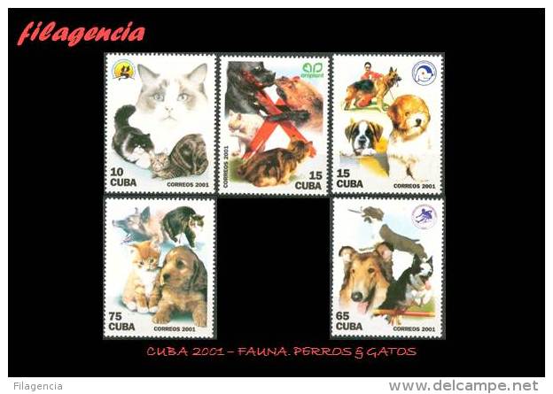 AMERICA. CUBA MINT. 2001 FAUNA. PERROS & GATOS - Neufs