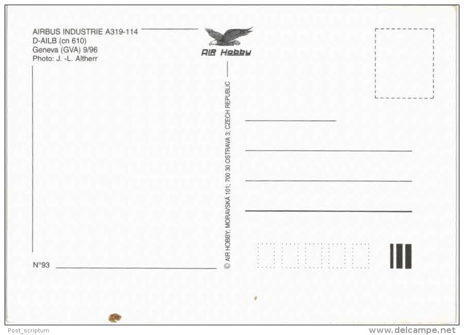 Thème -  Avion - Air Hobby 93 - Airbus Industrie A319-114 D-AILB Cn 610 Geneva GVA 9/96 - Lufthansa - 1946-....: Moderne
