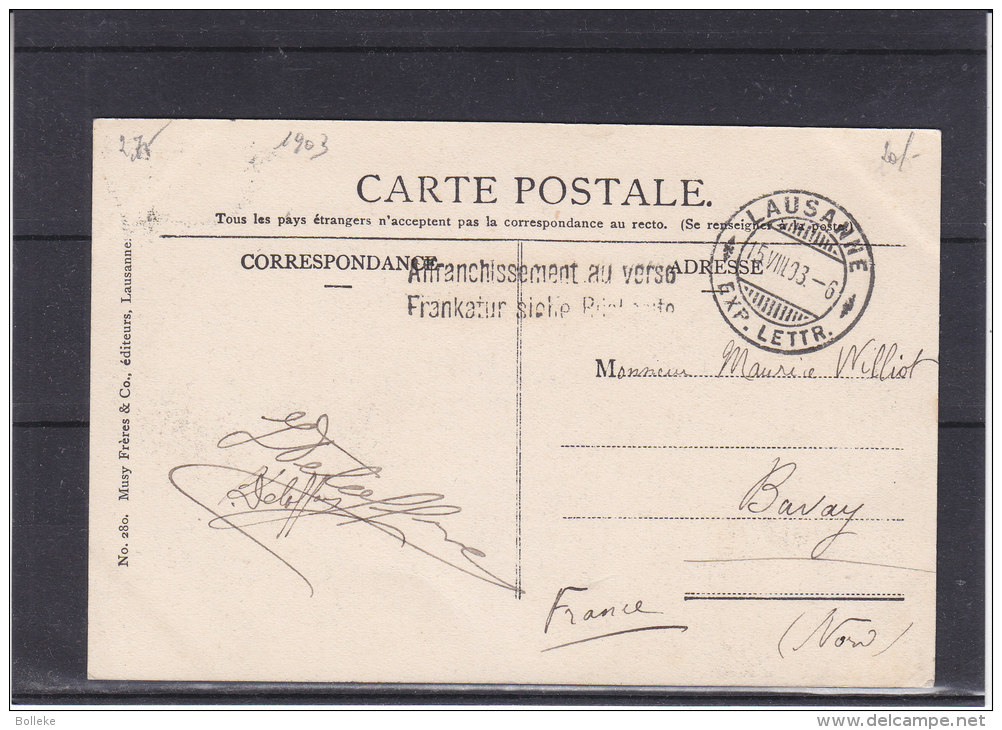 Suisse - Carte Postale De 1903 - Oblitération Lausanne - Lettres & Documents