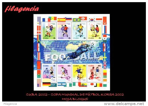 AMERICA. CUBA MINT. 2002 COPA MUNDIAL DE FÚTBOL KOREA 2002. HOJA BLOQUE - Ungebraucht