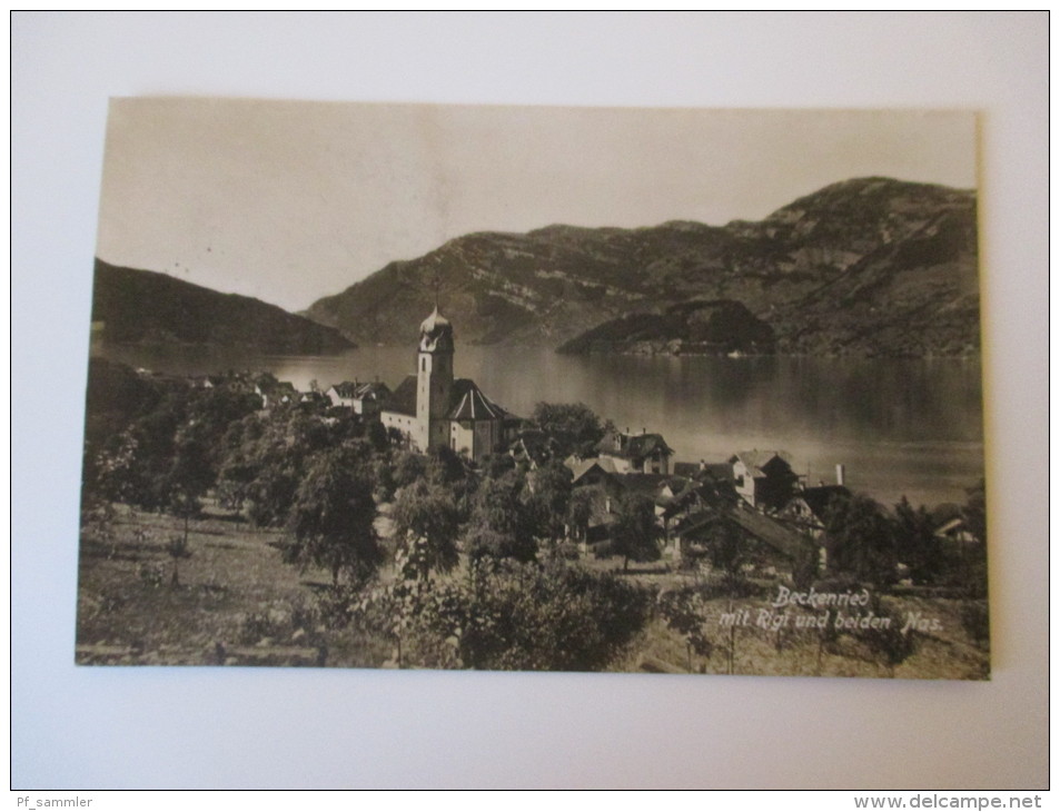 AK / Fotokarte Beckenried Mit Rigi Und Beiden Nas Postkartenverlag Engelberger, Sians - Beckenried