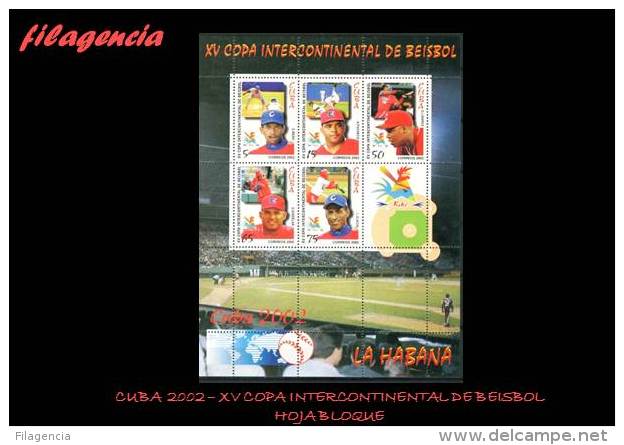 AMERICA. CUBA MINT. 2002 XV COPA INTERCONTINENTAL DE BÉISBOL. HOJA BLOQUE - Ongebruikt