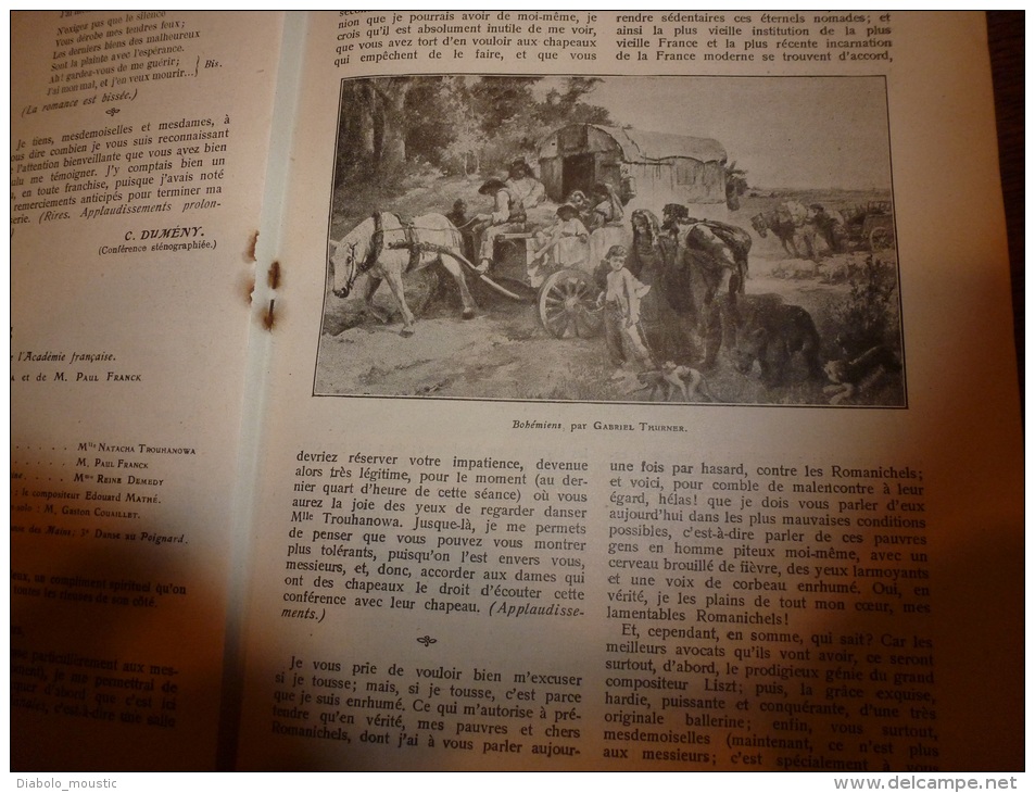 1909 Journal De L´Université Des Annales: La Chanson Napoléoniènne; Les Bohémiens, Tziganes; La Romanichelle.. - Other & Unclassified