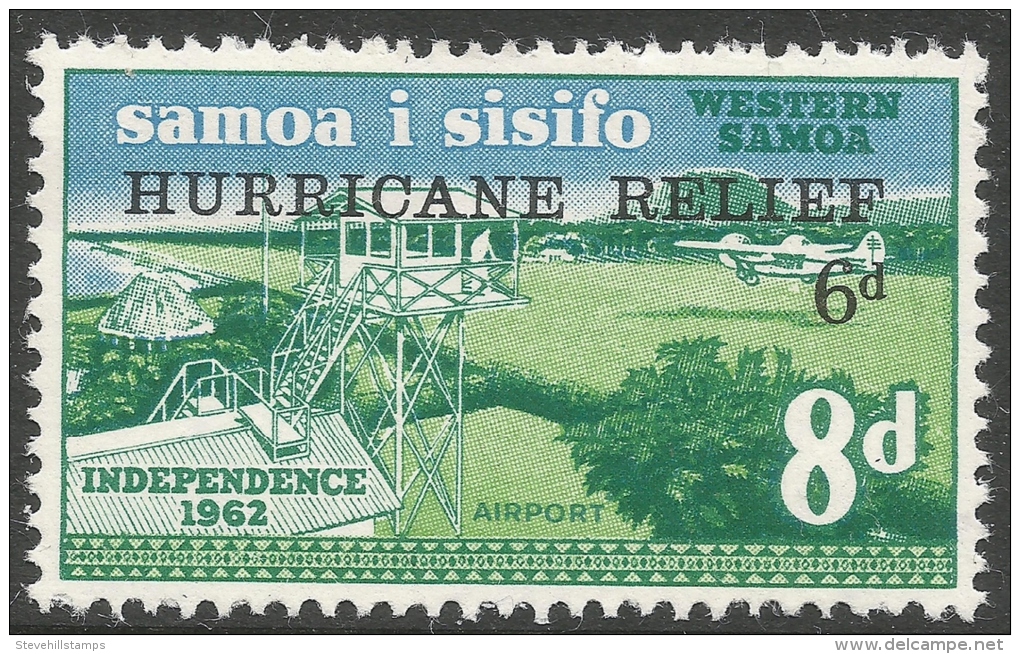 Samoa. 1966 Hurricane Relief Fund. 8d + 6d MH - Samoa