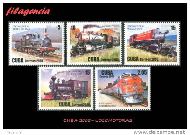 AMERICA. CUBA MINT. 2005 HISTORIA DEL FERROCARRIL. LOCOMOTORAS - Unused Stamps