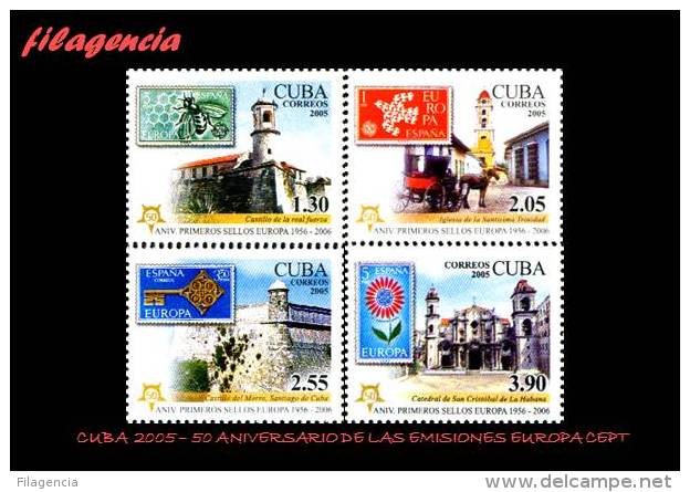 AMERICA. CUBA MINT. 2005 CINCUENTENARIO DE LAS EMISIONES EUROPA CEPT. VERSIÓN DENTADA - Unused Stamps