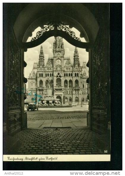 Reichenberg Liberec Sudeten Adolf-Hitler-Platz Automobil Rathaus Sw 7.2.1941 - Sudeten