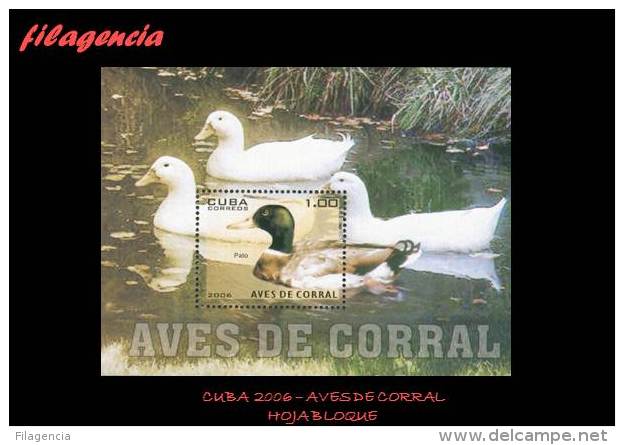 AMERICA. CUBA MINT. 2006 FAUNA. AVES DE CORRAL. HOJA BLOQUE - Unused Stamps