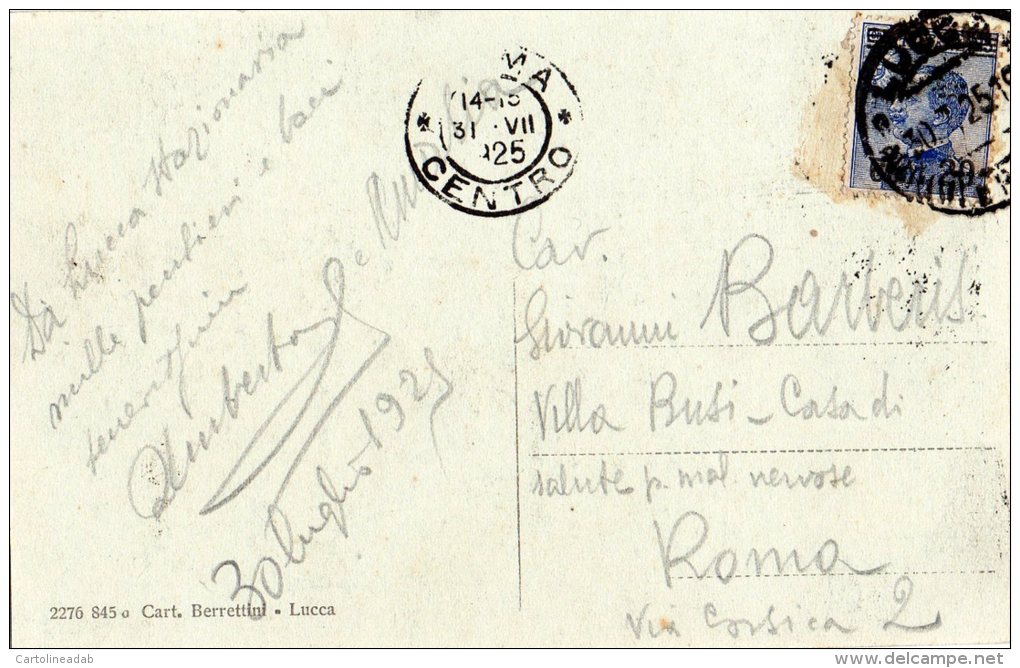 [DC6757] LUCCA - VIA PILLUNGO - Viaggiata 1925 - Old Postcard - Lucca