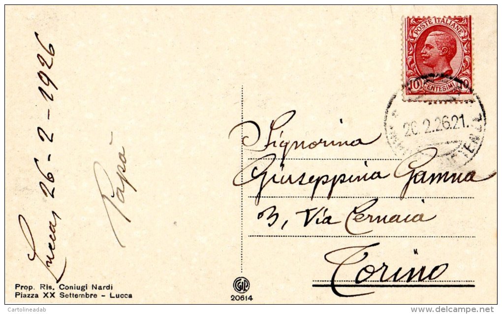 [DC6758] LUCCA - PIAZZA S. MARIA FUORISPORTAM - Viaggiata 1926 - Old Postcard - Lucca