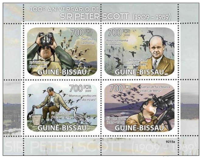 DELUXE IMPERF  GUINEA BISSAU SIR PETER SCOTT BIRDS S/S MNH C9 GB9215A - Other & Unclassified