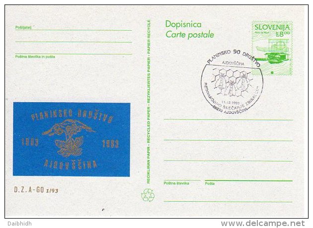 SLOVENIA 1993 8.00 T.  Commemorative Postal Stationery Card, Cancelled.  As Michel P6a - Slowenien