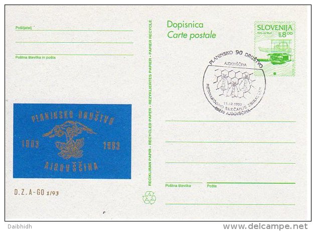 SLOVENIA 1993 8.00 T.  Commemorative Postal Stationery Card, Cancelled.  As Michel P6a - Eslovenia