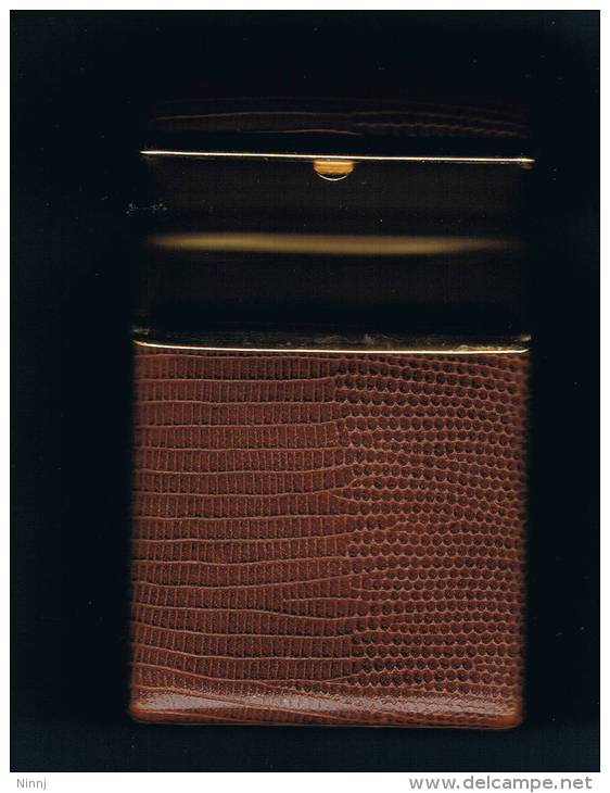 Italia Antico Portasigarette Rigido Apribile, Con Rivestimento Tartarugato Morbido In Ottime Condizioni (3 Scansioni) - Empty Cigarettes Boxes