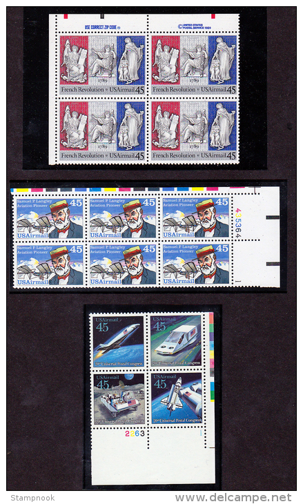 USA Scott C118, C120, C122-25 Plate Blocks Airmails Mint NH VF - Números De Placas