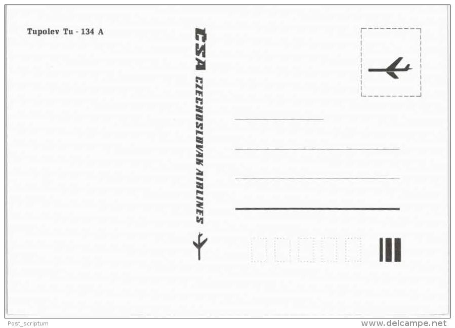 Thème -  Avion  - CSA Czechoslovak Airlines - Tupolev TU 134 A - - 1946-....: Moderne