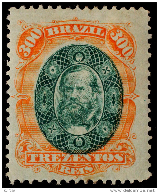 ~~~ Brasil 1868 - Pedro II 300 Rs - Mi. 37 * - Cat. 120.00 Euro  ~~~ - Ongebruikt
