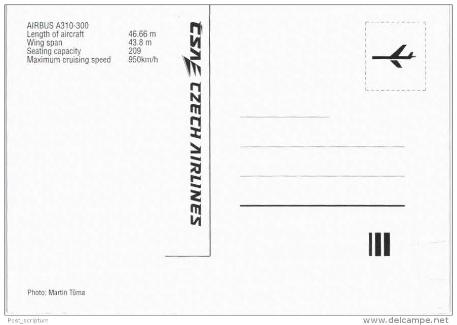 Thème -  Avion - CSA Czech  Airlines Airbus A310 300 - 1946-....: Moderne