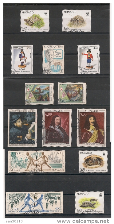 MONACO  Année 1991  Oblitérés  N° Y/T : 1770/73-1777-1787/89-1784-1796/98-1805/08 Côte: 30,70 € - Oblitérés