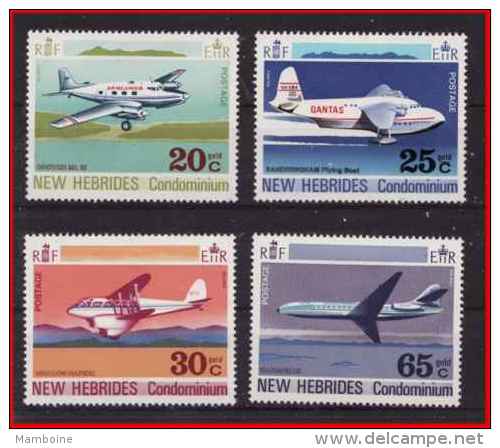 Nouvelles Hebrides  1972 Avions N° 322 à 25 =  Neuf X Avec Charniére ,  Lég. Anglaise - Unused Stamps