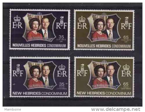 Nouvelles Hebrides  1972  N° 354 à 357 =  Neuf X  Avec Charniére ,  Lég. Franç.. Et Angl... - Unused Stamps