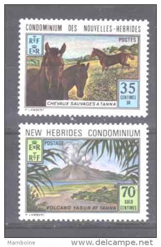 Nouvelles Hebrides  1973  N° 370 +371 =  Neuf X  Avec Charniére ,  Lég. Franç.. - Unused Stamps