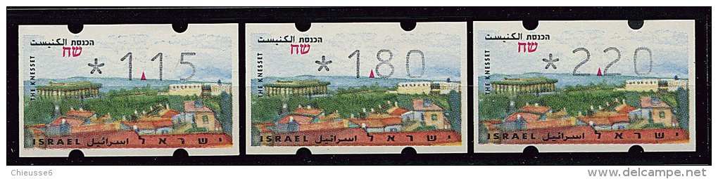 Israël - N° D.92 à D.94 (ref. Scheps) - Timbres Distributeurs "La Knesset à Jérusalem" - Automatenmarken (Frama)