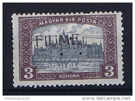 Fiume 1918 Mi 23 II  MH/* Handstamped, Perforated - Fiume