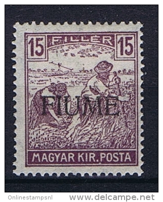 Fiume 1918 Mi 13 II  MH/* Handstamped, - Fiume