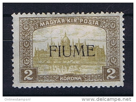 Fiume 1918 Mi 22 II  MH/* Handstamped, - Fiume