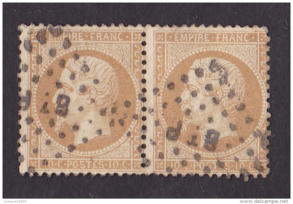 France N° 21 En Paire Oblit. Bt P - 1862 Napoleon III