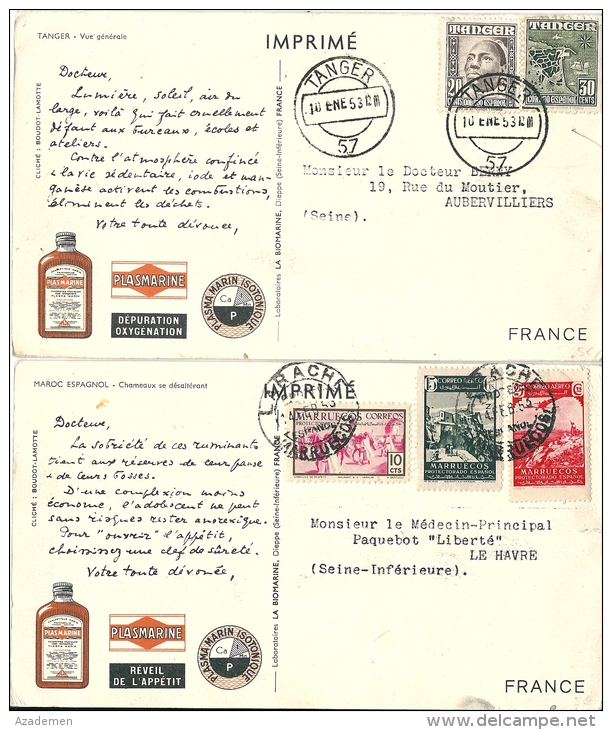 2 Cartes Pour  France - Maroc Espagnol