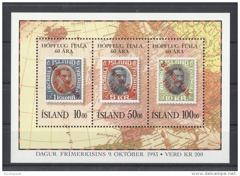 Iceland - 1993 Stamp Day Block MNH__(TH-664) - Blocks & Sheetlets