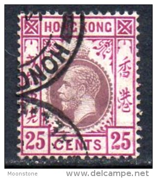 Hong Kong KEVII 1903 25c Purple & Magenta, Type A, Wmk. Crown CA, Fine Used - Usati