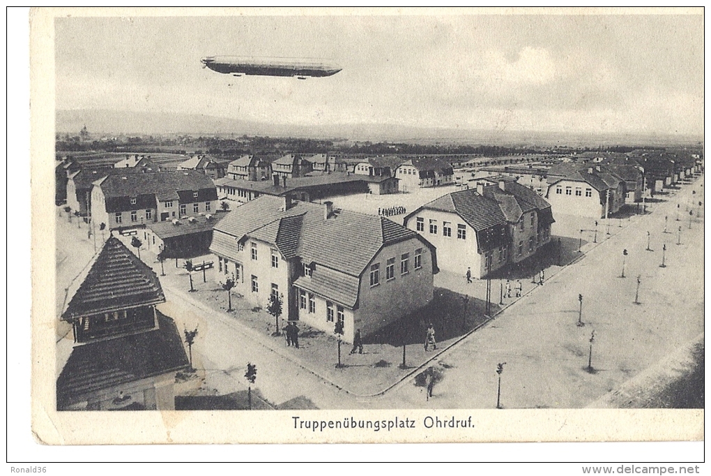 Cp ALLEMAGNE TRUPPENUBUNGSPLATZ OHRDRUF ( Ballon Dirigeable ZEPPELIN ?   ) Habitation - Oberhof