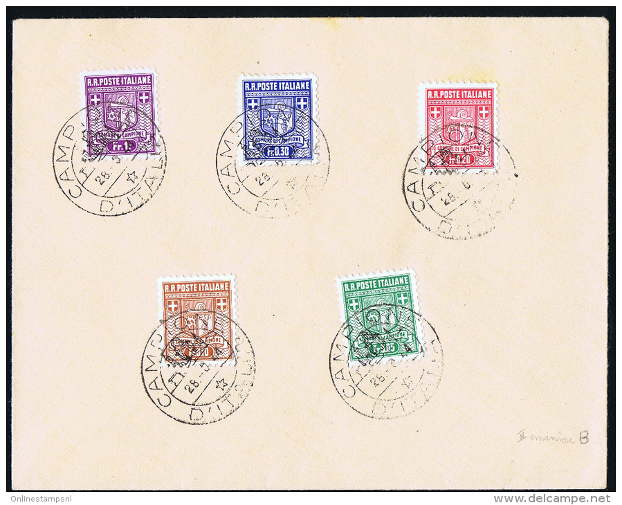 Italy Rep. Soc. Campione Local Issues, Cover With Mixed Stamps - Local And Autonomous Issues