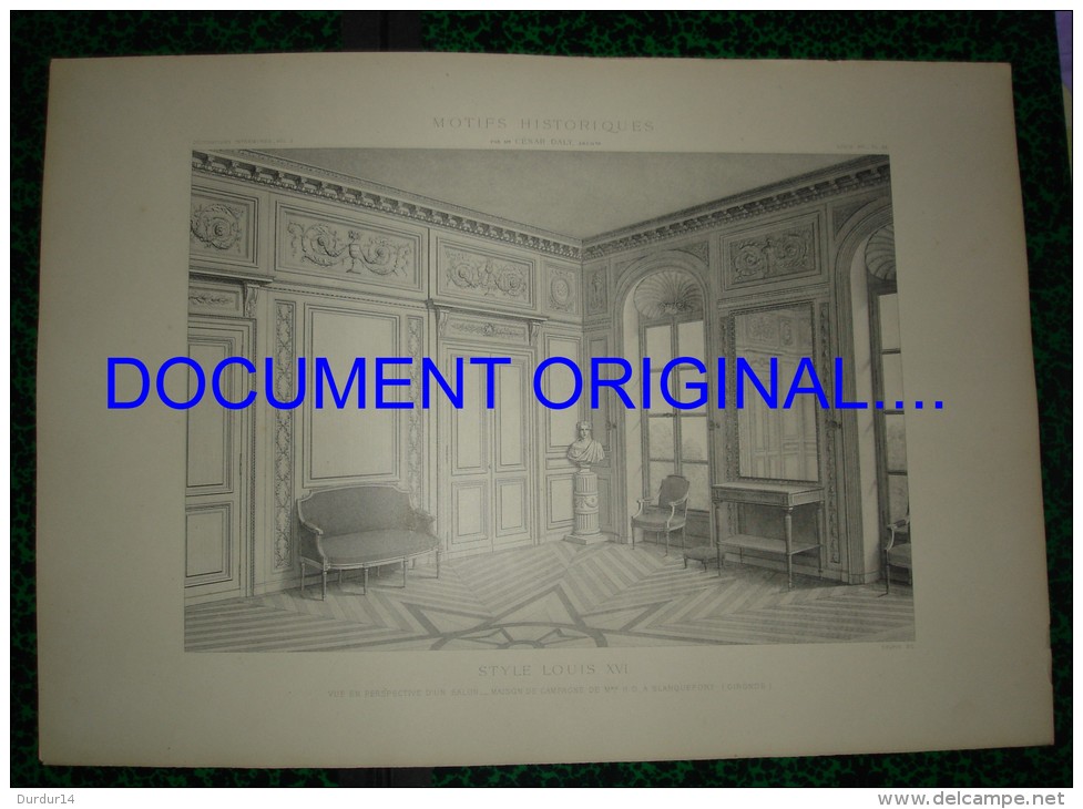 Décoration Intérieure ...Style Louis XVI - Salon - Maison ... De MME H.D à BLANQUEFORT -Gironde ( 2 Planches ) - Other Plans